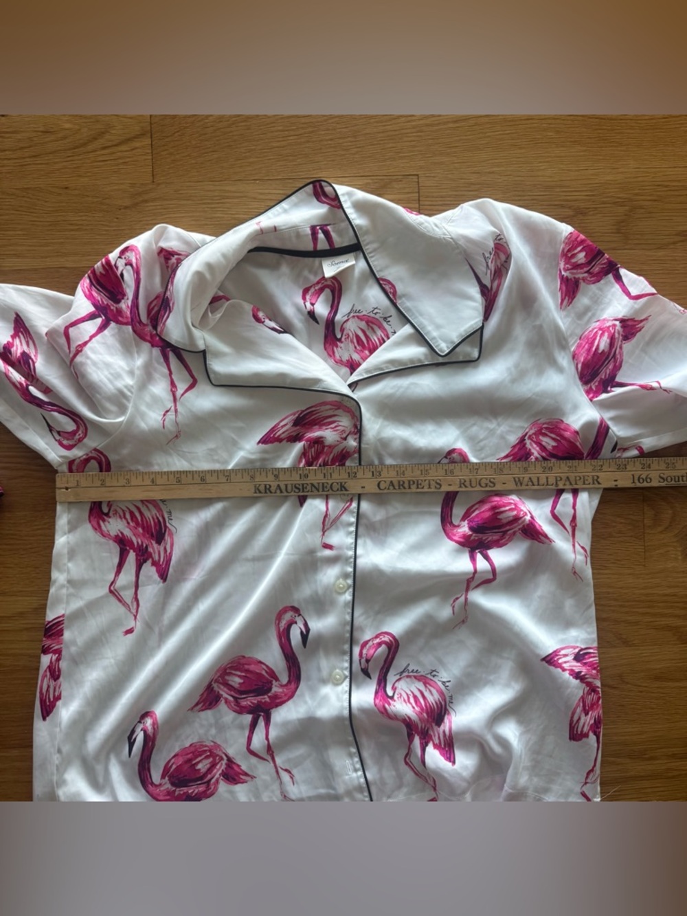 Soma Flamingo Pajama Set 3 Piece Robe Top Pants XL (S1) - Picture 10 of 13